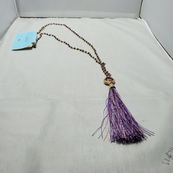 Macy's amethyst mala beads with purple stone and tassel yoga necklace - Picture 10 of 10